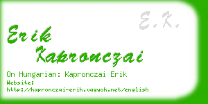 erik kapronczai business card